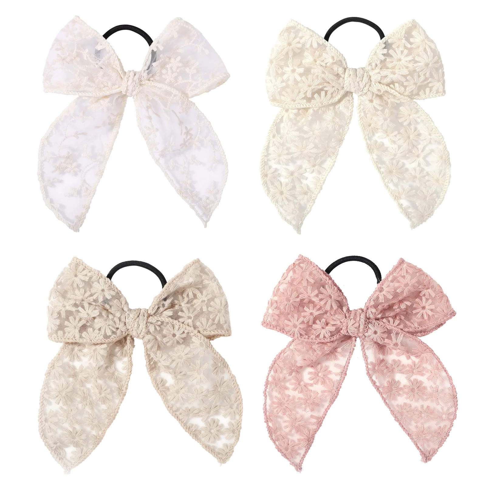Mode mignon évider brodé fleur arcs bandeau enfants cheveux accessoires à la main dentelle chapeaux fille coiffure cadeau
