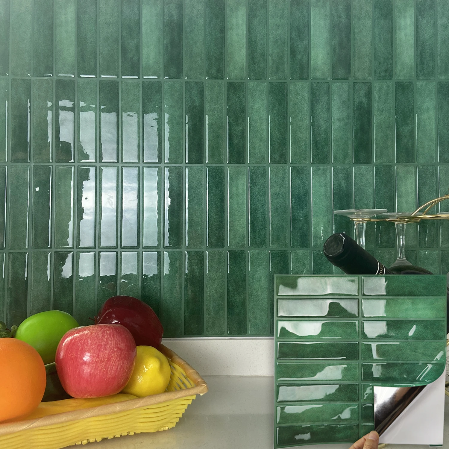 10 feuilles de carreaux à décoller et à coller, carreaux muraux imperméables 3D pour salon RV, panneaux muraux en PVC, décoration murale intérieure