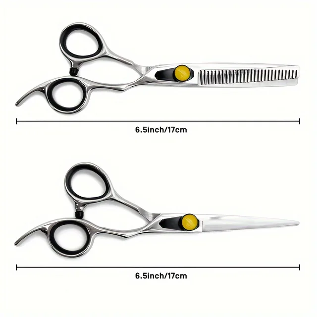 6.5 Inch Professional Barber Scissors  Hairdressing Hair Cut Hairstyle Tools and Accessories Thinning Scissors for Barber Home – Image 4