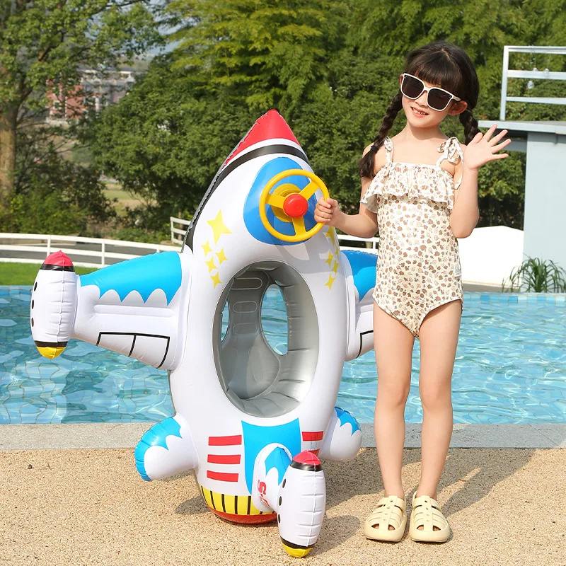 Anneau de natation gonflable pour bébé, jouet en forme d'avion, siège circulaire de natation, flotteur pour piscine, plage, jouet aquatique d'été pour enfants