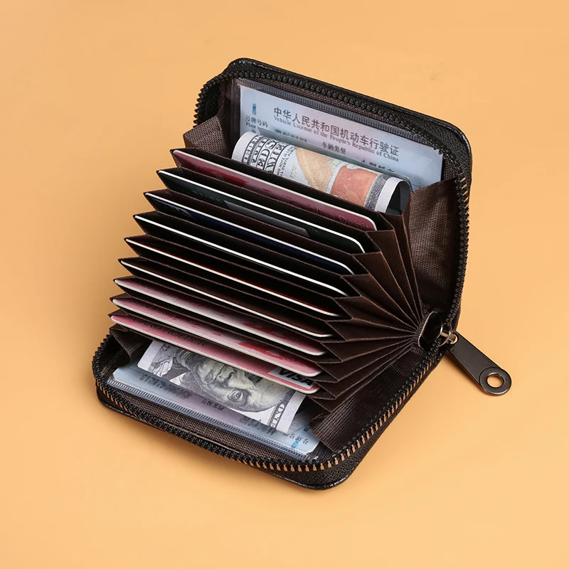 Porte-cartes ultra fin avec brosse antivol pour homme, porte-cartes de grande capacité, porte-certificat de démagnétisation, haut de gamme