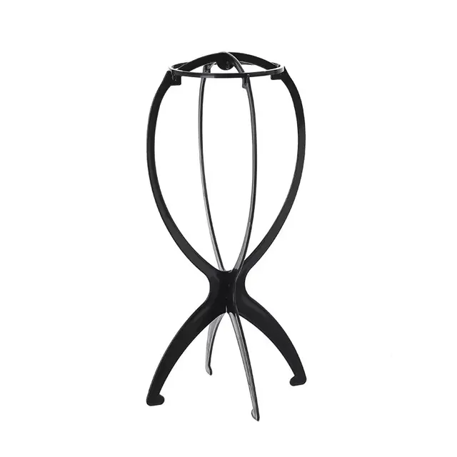 Support de perruque portable pliable, porte-perruque en plastique durable, supports d'extensions de cheveux courts de voyage, 1PC – Image 5