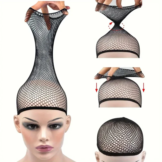 Filets à cheveux élastiques extensibles, 12 pièces, bonnet de perruque en maille à extrémité ouverte pour la coiffure, haute qualité et Durable – Image 3