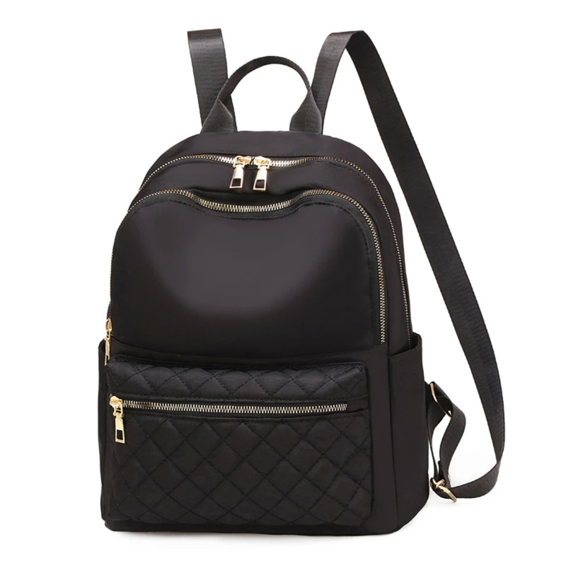 Sac à dos Oxford imperméable pour femme, noir, sacs d'école pour adolescentes, grande capacité, fourre-tout de voyage, mode 2024