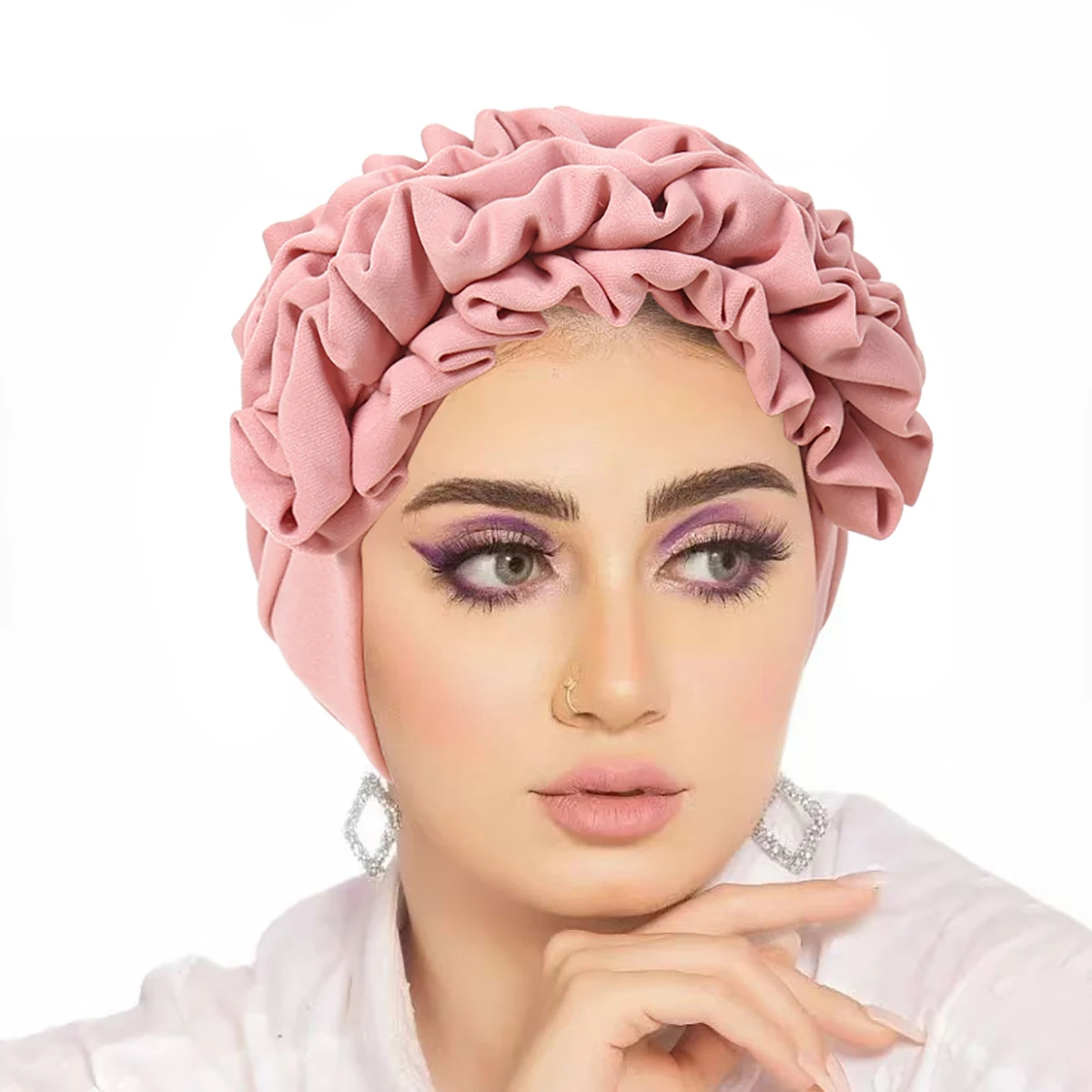 ChimCrinkle-Écharpe de sauna pour femmes musulmanes, chapeau de chimio, casquettes Hijab, soins des cheveux, bonnet turban solide, vêtements de sauna africains, document