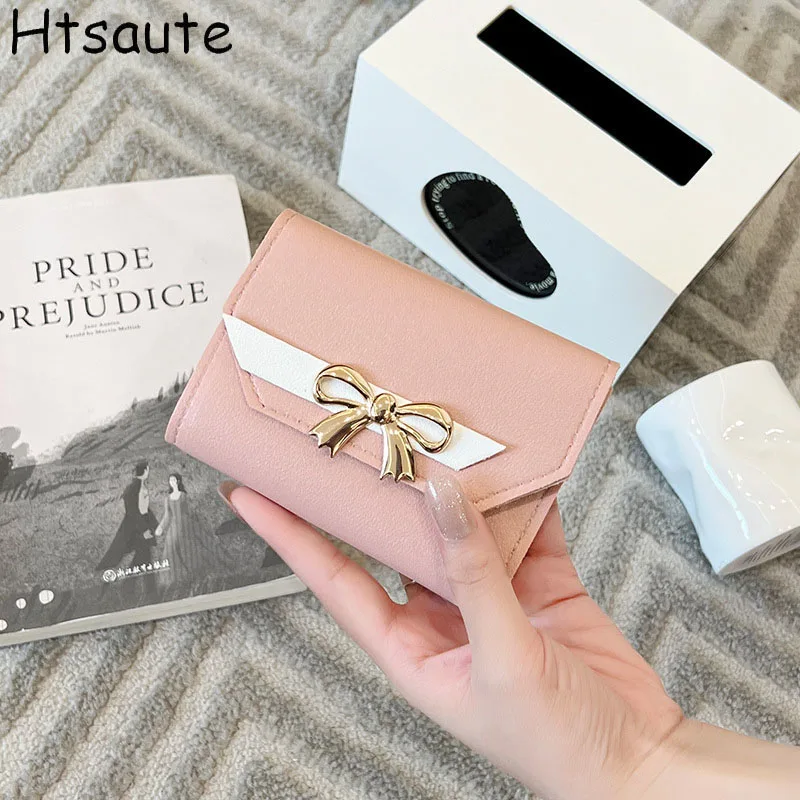 Porte-monnaie de style court avec fermeture éclair pour femme, portefeuille papillon mignon, porte-monnaie multi-fentes, grande capacité, mode
