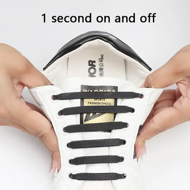 12 pièces lacets en Silicone sans cravate lacets de chaussures lacets élastiques baskets enfants adulte lacet en caoutchouc taille unique s'adapte à toutes les chaussures – Image 3