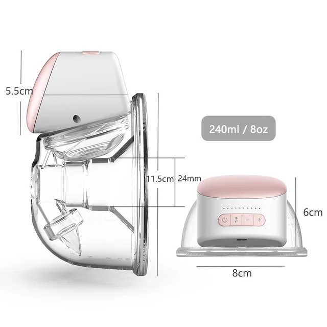 Homesen tire-lait Portable mains libres électrique unique Portable tasse Portable 8Oz/ 240Ml sans Bpa 3 Modes 10 niveaux d'aspiration Comf – Image 4