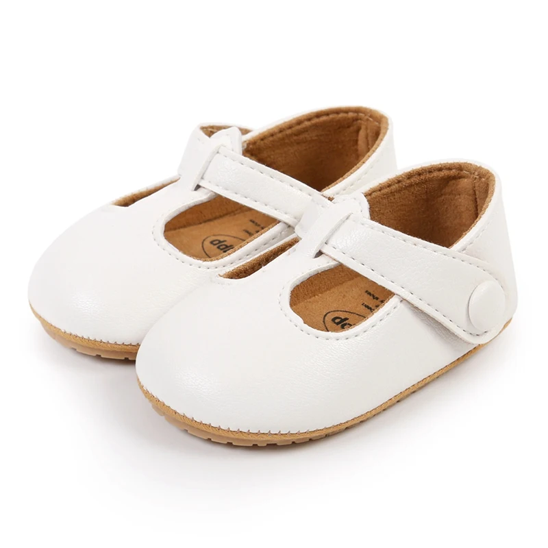 Chaussures de premier marcheur pour bébés filles, chaussures de princesse pour nouveau-né, robe de mariée CPull, chaussures de marche pour tout-petits, semelle souple plate, chaussures décontractées en cuir PU