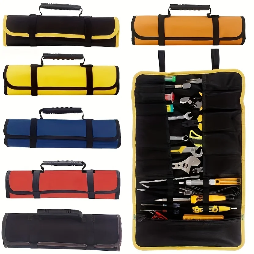 Rouleau à Main Pliable en Toile Oxford Étanche, 22 Poches, Outils de Rangement
