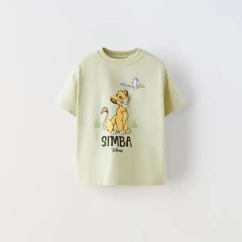 T-shirt à col rond imprimé à manches courtes pour enfants, pull décontracté, chemise de base pour bébé, t-shirts mignons, nouveau costume