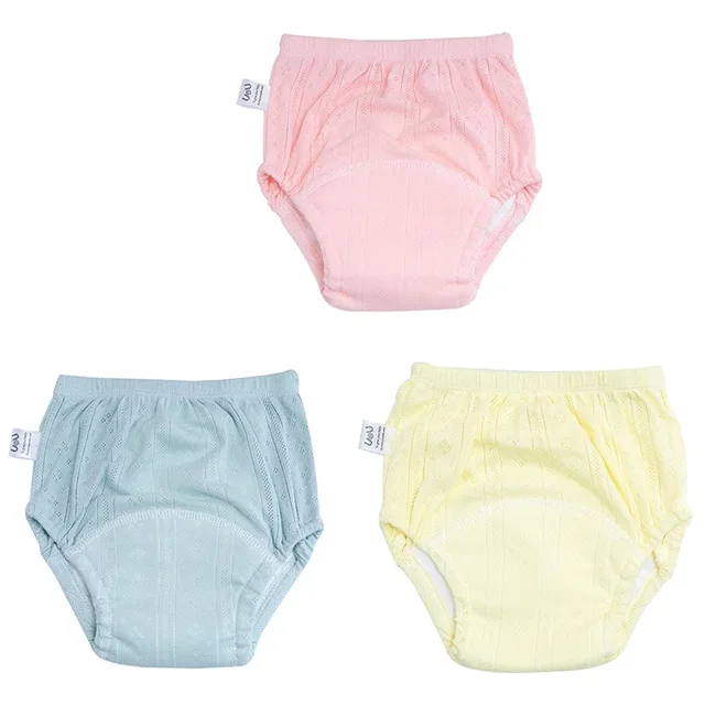 Pantalons d'entraînement pour nouveau-nés, 3 pièces/lot, shorts d'été fins en coton pour bébés, couches lavables en tissu pour garçons et filles, couches réutilisables, culottes pour nourrissons – Image 4