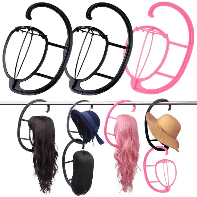 Detachable and portable plastic hanging wig holder for organizing wig storage, head cover, hat support frame – Image 5