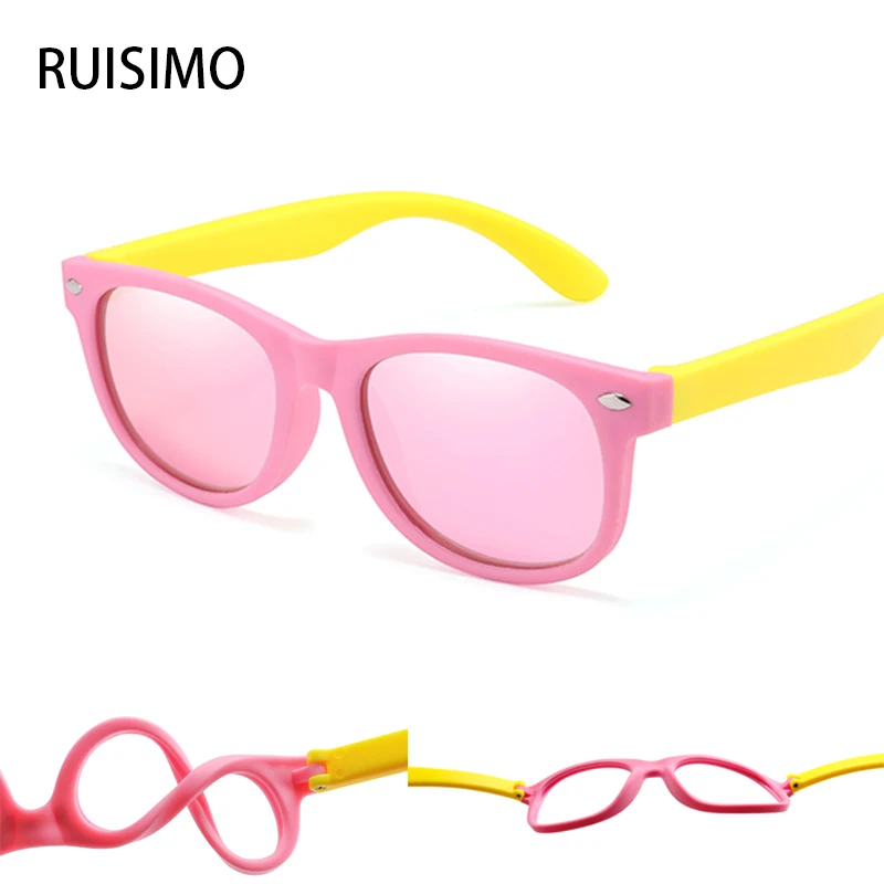 RUISIMO mode enfants lunettes de soleil enfants lunettes de soleil polarisées garçons filles lunettes Silicone sécurité bébé nuances UV400 lunettes