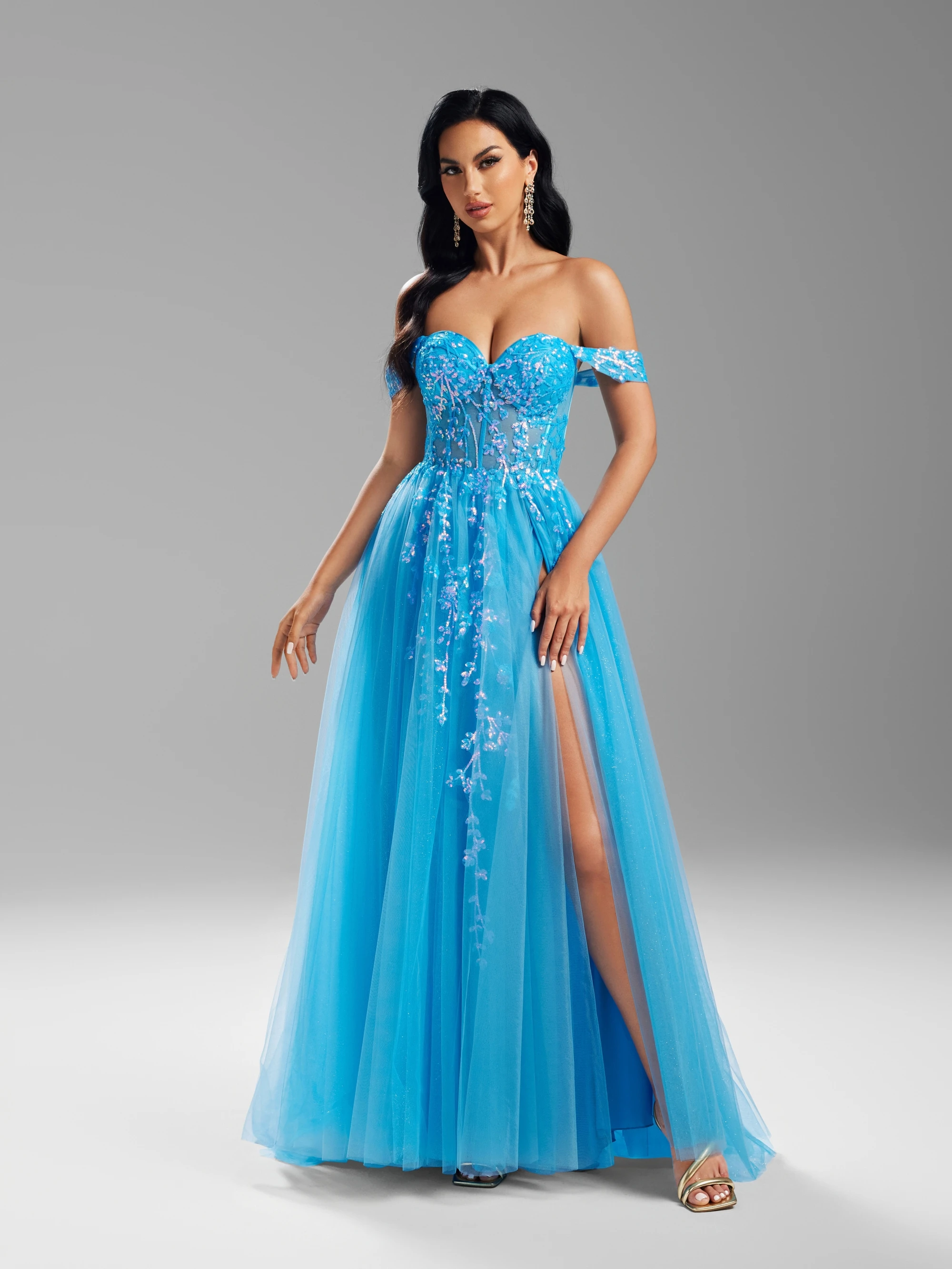 Shalimar Zhang-Robe de soirée bleue, longue, ligne A, personnalisée, pour Rh, remise de diplôme, 2021