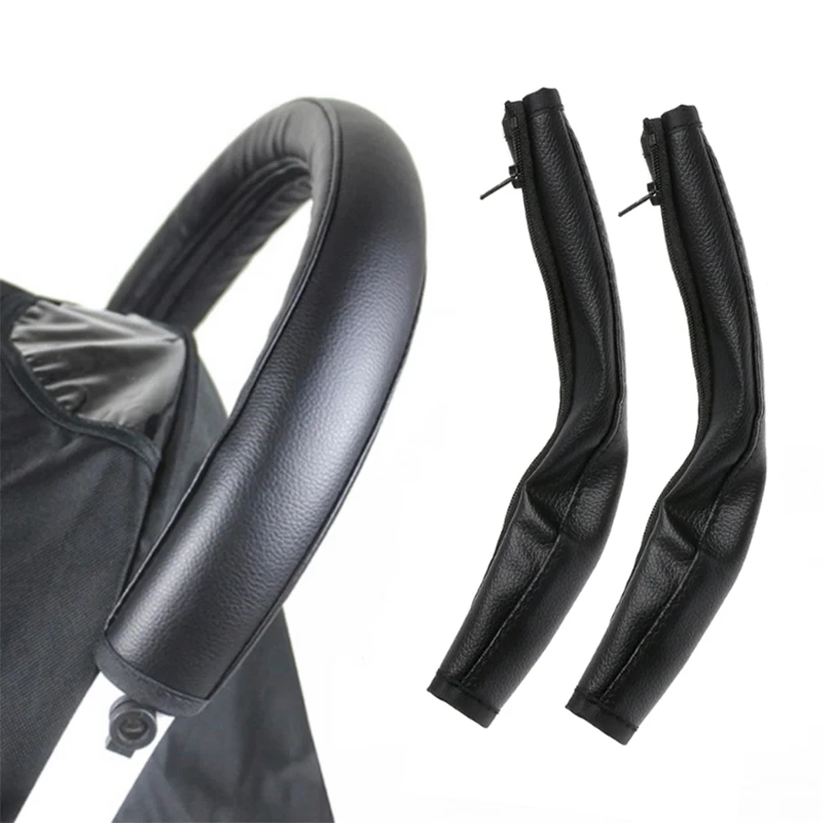 Accessoires de poussette pour bébé, housse pour accoudoirs en cuir PU avec fermeture éclair, étui de protection universel, housse pour poignée d'accoudoir de landau
