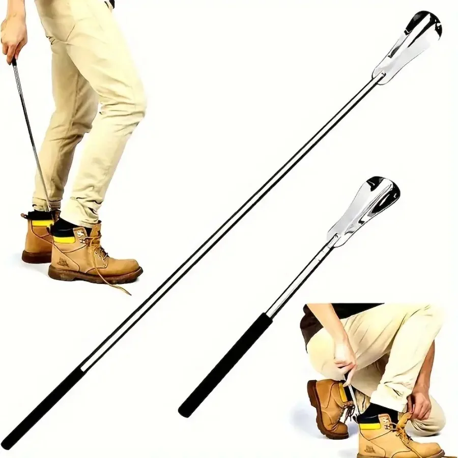 Extracteur de chaussures rétractable en acier inoxydable, assistant de chaussures, adapté aux hommes et aux femmes, 1 pièce
