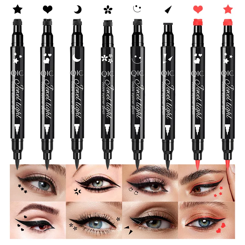 Eyeliner liquide à tampon 2 en 1, résistant à l'eau, longue durée, séchage rapide, Double extrémité, stylo de maquillage pour femmes, cosmétiques
