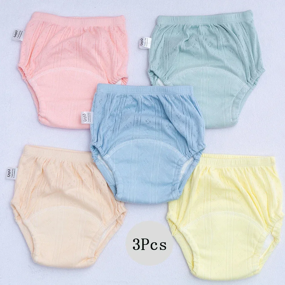 Pantalons d'entraînement pour nouveau-nés, 3 pièces/lot, shorts d'été fins en coton pour bébés, couches lavables en tissu pour garçons et filles, couches réutilisables, culottes pour nourrissons