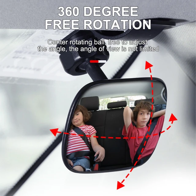 Miroirs bébé pare-brise de voiture ventouse miroir pare-soleil plaque pince miroir rétroviseurs bébé enfants moniteur Angle réglable – Image 3