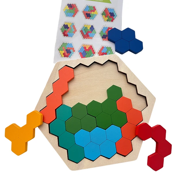 Tangram en bois Puzzle bricolage enfants apprentissage jouets éducatifs pour enfants formation à la réflexion jouet en bois Puzzles jeux Montessori – Image 2