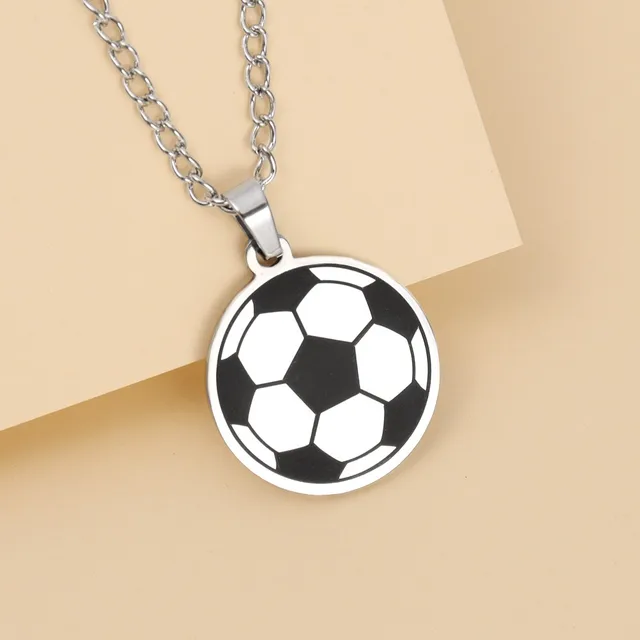 Collier à breloques en acier inoxydable pour hommes, pendentif de football, protecteur de bijoux, accessoires de mode, cadeau de Noël, cadeau du jour de Léon – Image 6