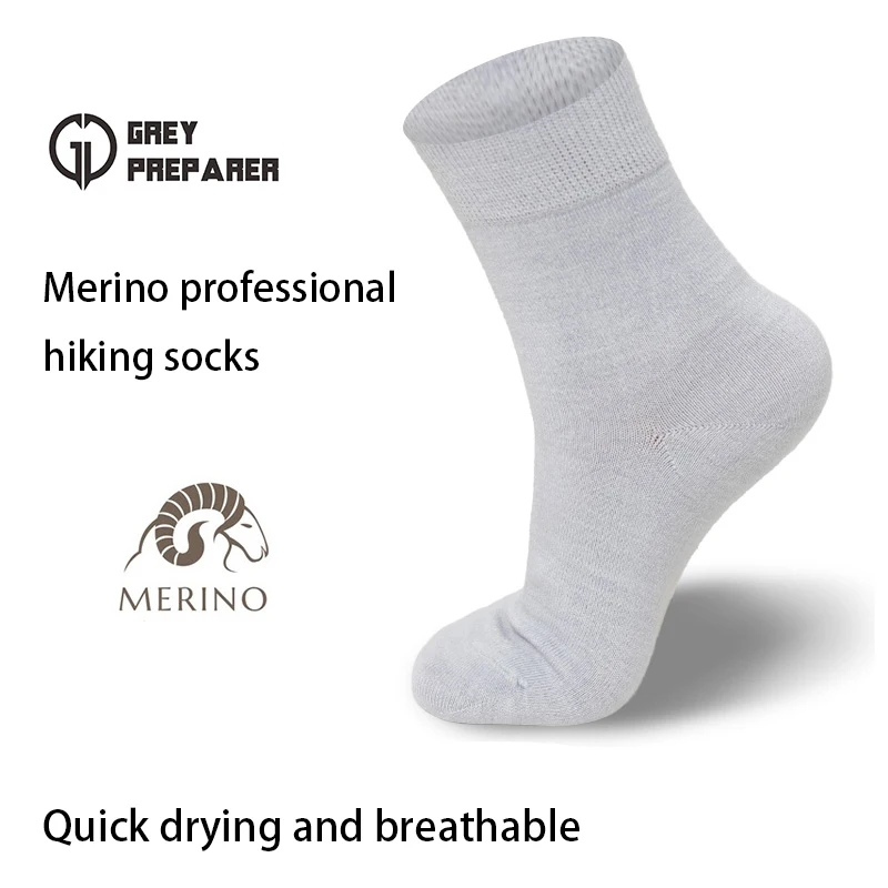 Outdoor Spring/Summer Women's Merino wool Quick drying socks Breathable sweat wicking Merino antibacterial deodorant sports sock