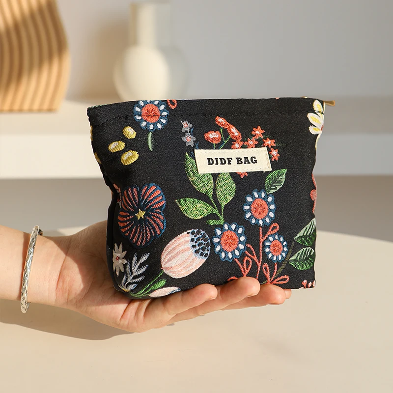 Petit sac à cosmétiques portable pour femme, motif de plante, petite serviette hygiénique, sac de rangement pour pièce de monnaie CommPiedmont, sac à cartes portable, nouveau