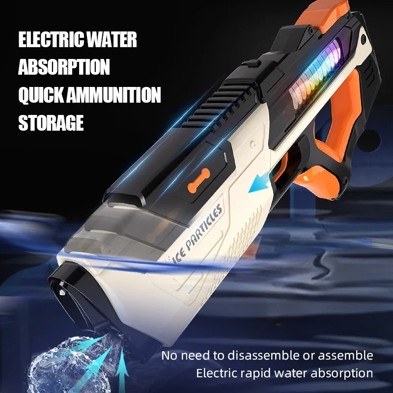 Pistolet de stockage d'eau automatique entièrement électrique, jouets portables pour enfants, plage d'été, combat en plein air, jouets fantaisie pour garçons, jeu pour enfants