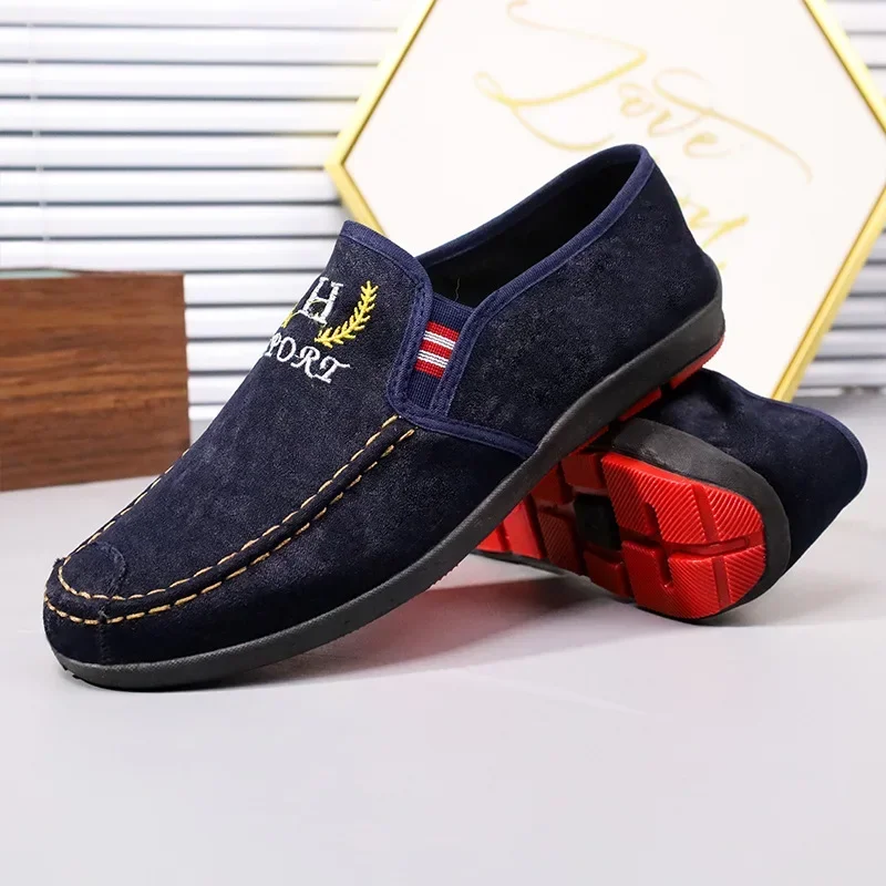 Chaussures en tissu vieux pékin pour hommes, chaussures basses, polyvalentes, décontractées, plates, à la mode