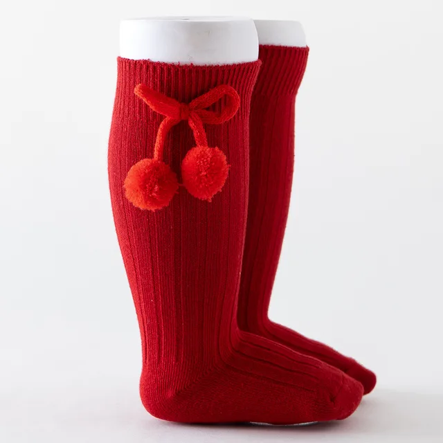Chaussettes montantes sans boules pour bébés filles, chaussettes princesse pour tout-petits, jambières, style britannique, 0-4 ans – Image 5