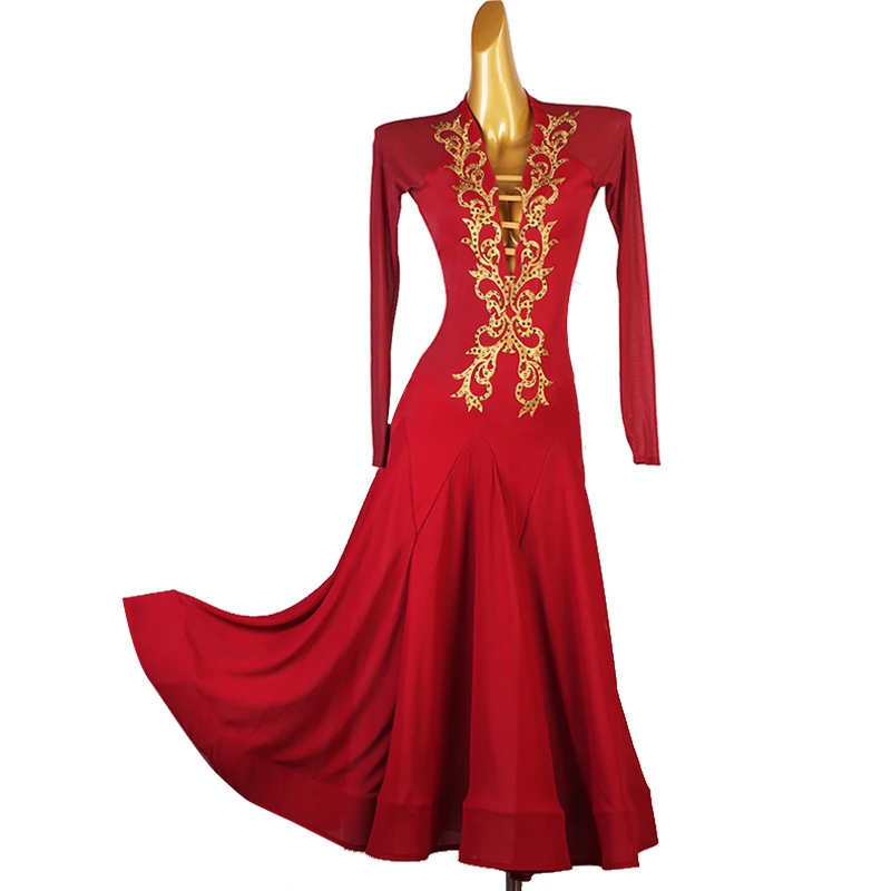 Modern Dance Stage Costume Competition Ball Dress Womens Clothes Girls Waltz Adult Fashion Outfit Suit Line Dancewear Customized
