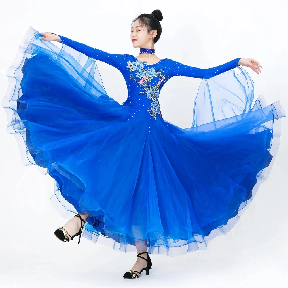 Girls Fashion Clothes Dancewear Women Stand Competition Dance Dress Ball Costume Waltz Evening Stage Adult Modern Prom Customize