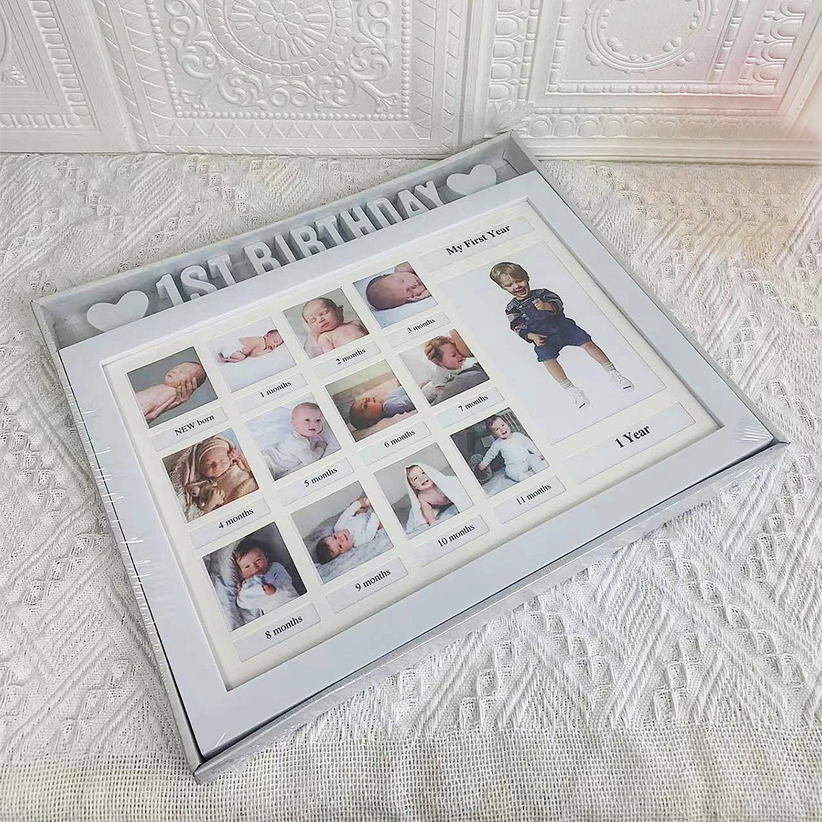 Cadre Photo Créatif en Plastique PP pour Bébé, Souvenir de Croissance de Décembre, ixd'Anniversaire Commémorative, 1 Pièce