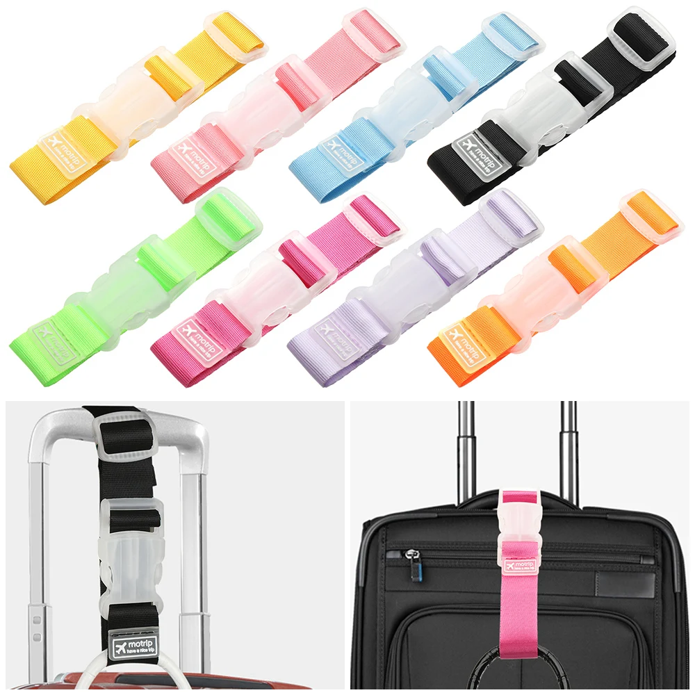 Sangles en nylon réglables colorées pour bagages, ceinture à bagages, sac de sécurité, bouton de structure, fournitures d'avion, accessoires de bagages de voyage