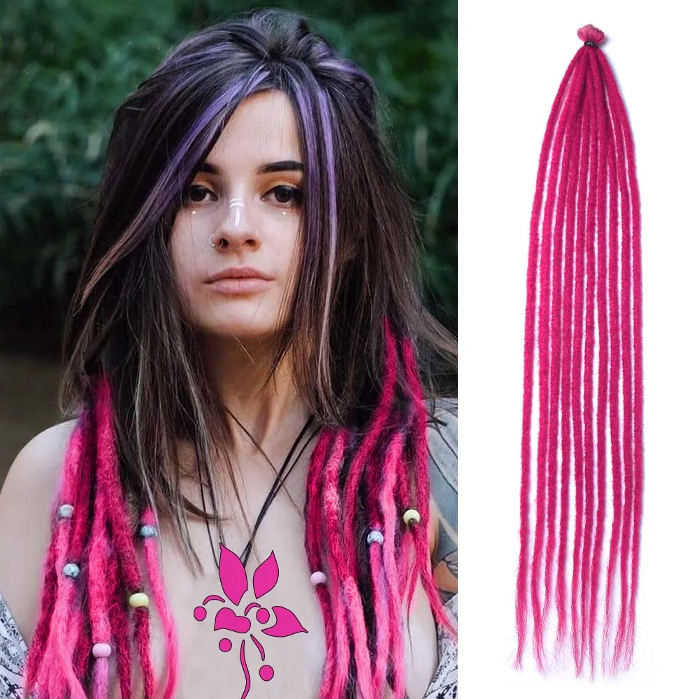 10 Strands/pack 24Inch Handmade Crochet Dreadlocks Extensions  Reggae Hair Hip-Hop Style For Women Fashion Party festivals Gift