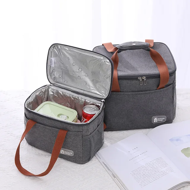 Sac à déjeuner d'isolation thermique de grande capacité, sacs de pique-nique en tissu Oxford pour stockage des aliments, fourre-tout Portable, boîte isotherme – Image 5