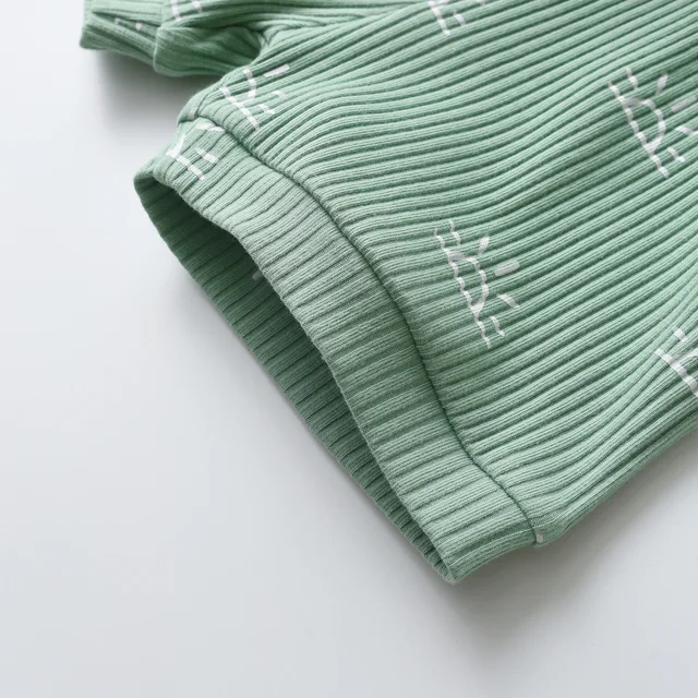 Ensemble de vêtements décontractés pour nouveau-né garçon, 2 pièces, manches courtes, col en v, barboteuse, haut + Short, tenue de maison – Image 6