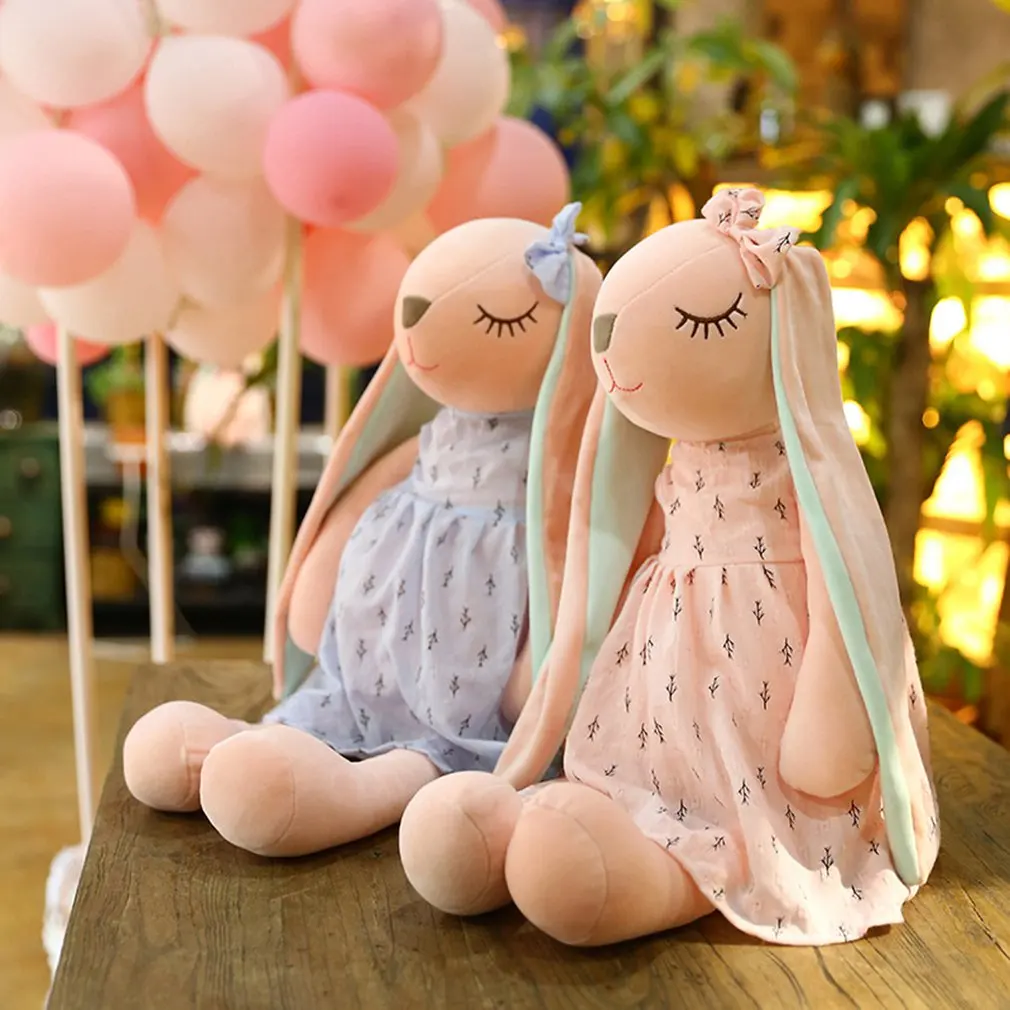 Poupée lapin mignon 35CM/14 pouces, poupée en peluche, poupée de lapin apaisante pour bébé, poupée endormie, animaux en peluche, jouet de poupée en peluche pour enfants