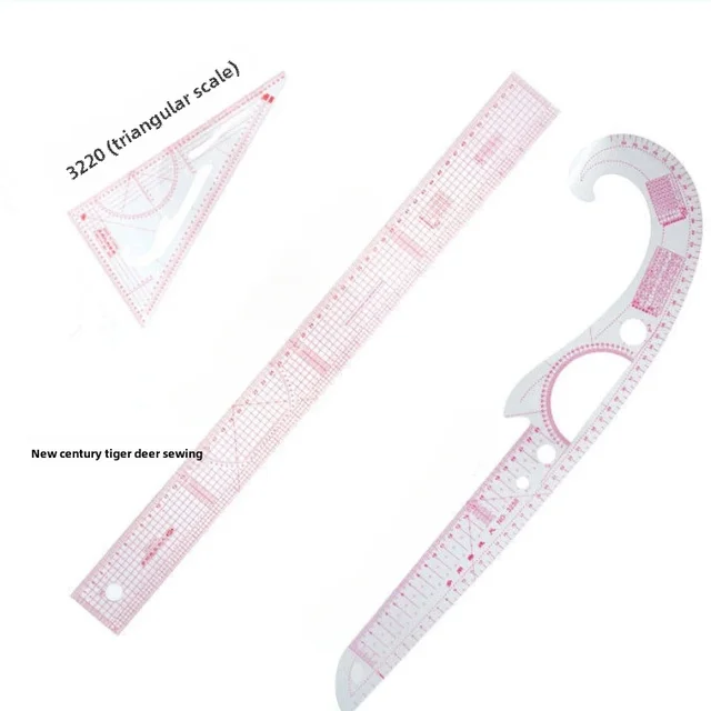 Sewing Pattern Ruler Clothing Proportion Geometry Template Technical Triangles Cutting Sew Tool Design Curves – Image 4