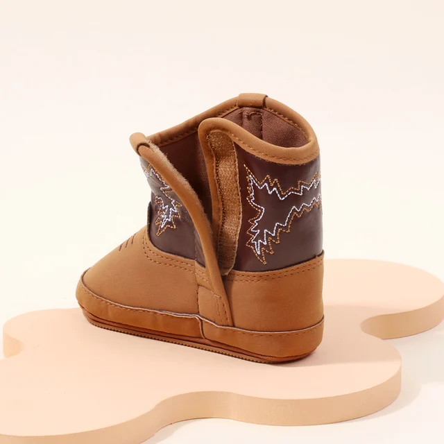 Petites bottes en PU et coton doux pour bébé, chaussures de pré-marche pour garçons et filles, nouveau Style printemps et automne 2024, BHX3210 – Image 6