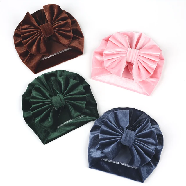 Turban en velours imprimé léopard pour nouveau-né, grand nœud de cheveux, couvre-chef pour bébé fille, hiver, automne, chapeau chaud pour enfants, Bonnet Donut – Image 4