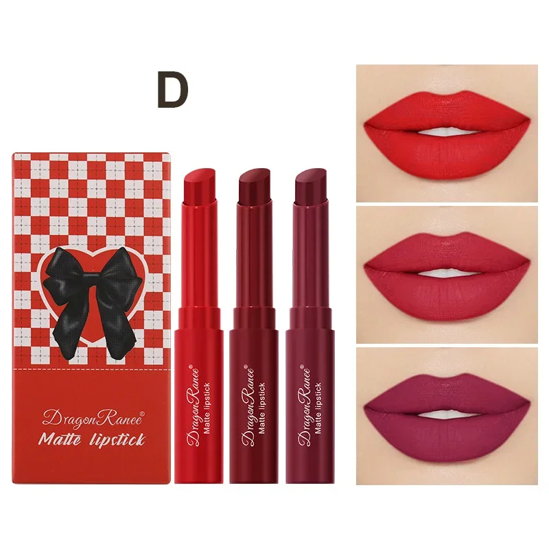 1/3 pièces rouge à lèvres mat nu rose mat solide brillant à lèvres longue durée velours teinté baume imperméable ensemble coloration des lèvres teinte bâton