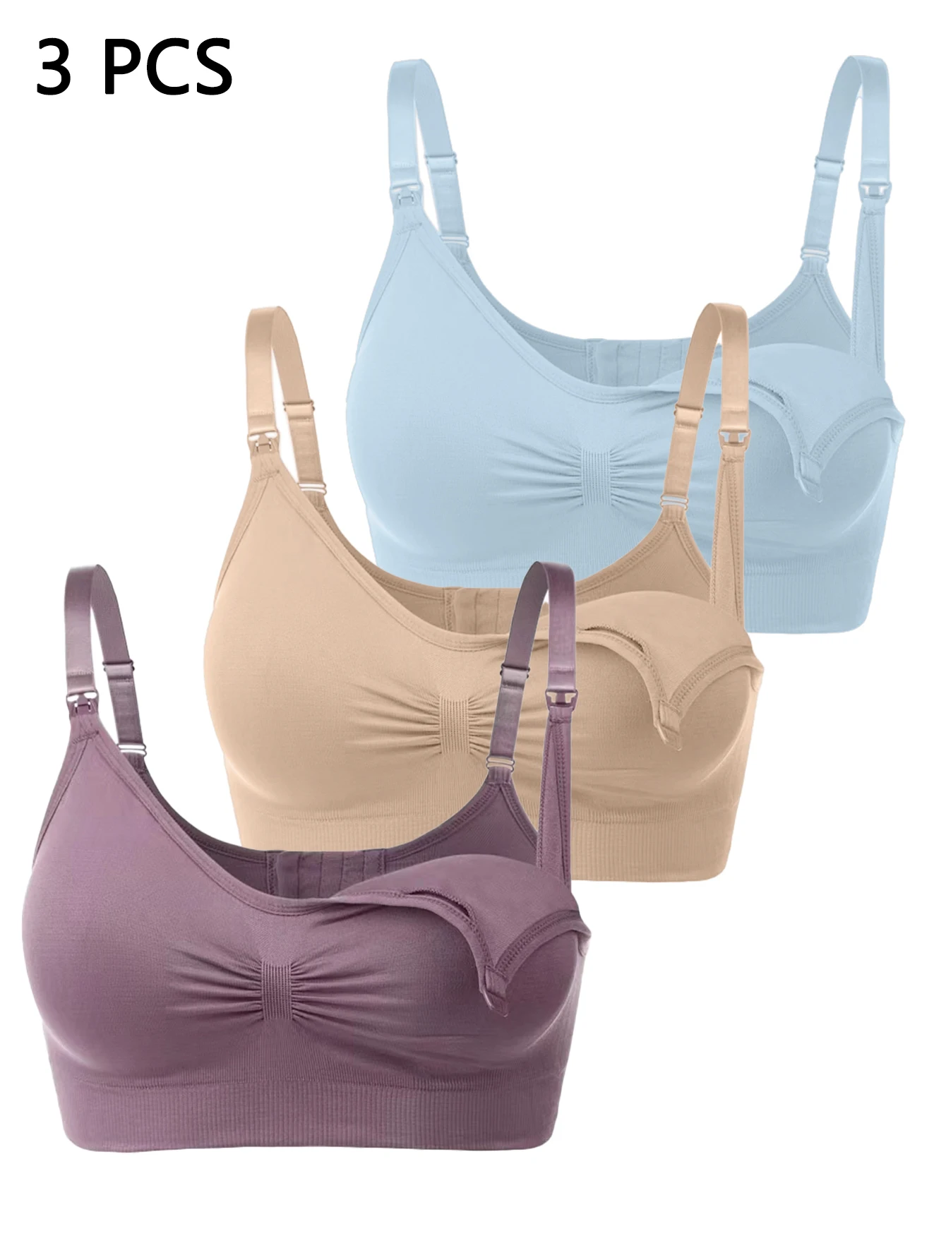 Soutien-gorge d'allaitement respirant pour femme, sous-vêtements d'allaitement, soutien-gorge push-up sans couture, grande taille, haute qualité, 3 pièces par lot