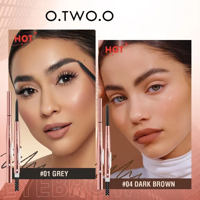 O.TWO.O 3 en 1 crayon à sourcils avec tondeuse à sourcils longue durée définisseur de sourcils précis couleur naturelle stylo à sourcils étanche – Image 2
