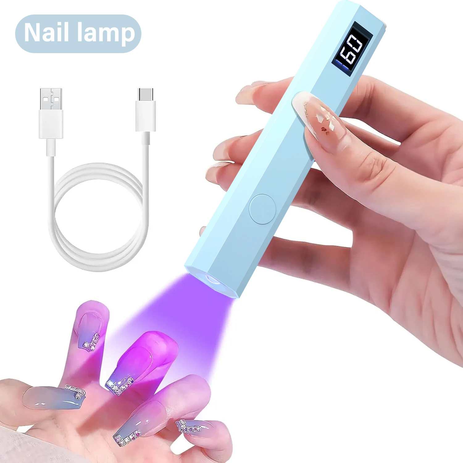 Mini lumière UV/LED portative pour ongles avec affichage LED petite Mini lumière UV Portable pour ongles en Gel 2 réglage de la minuterie lampe à ongles LED