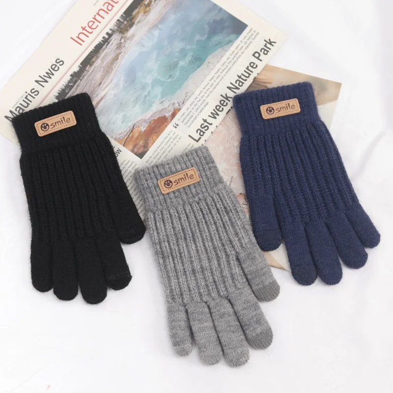 Gants à écran tactile noirs pour hommes et femmes, chauds, anti-ald, adaptés à l'équitation, à la conduite, adultes, automne, hiver