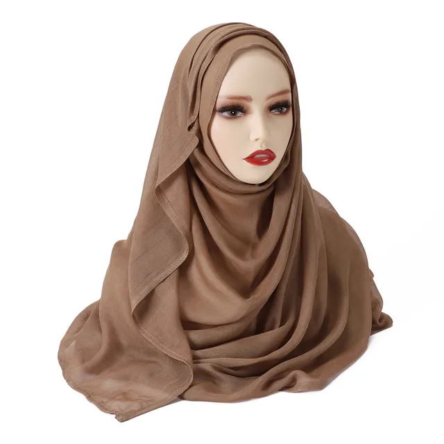 Femmes grande taille plaine solide coton rayonne Hijab écharpe dame haute qualité enveloppes et châles Musulman bandeau islamique Turban 180*95Cm – Image 3