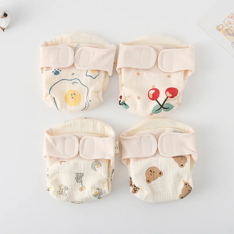 Nouveau été coton bébé réutilisable attaché couche dessin animé bébé pantalons d'entraînement infantile Shorts couches culottes changement de sous-vêtements tissu