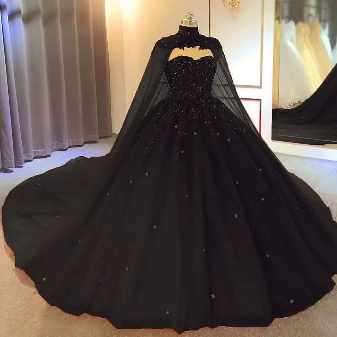 Robe de soirée princesse en dentelle perlée, robe de Rh, robes de soirée, cape, chérie, tulle, fête formelle, quel que soit le mariage